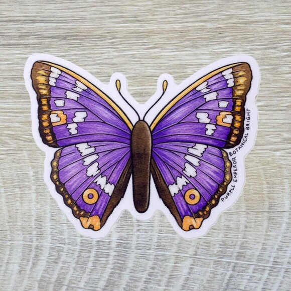 3 for $15 - Purple Emperor Butterfly Sticker - Waterproof Vinyl Nature Decal - Picture 5 of 6